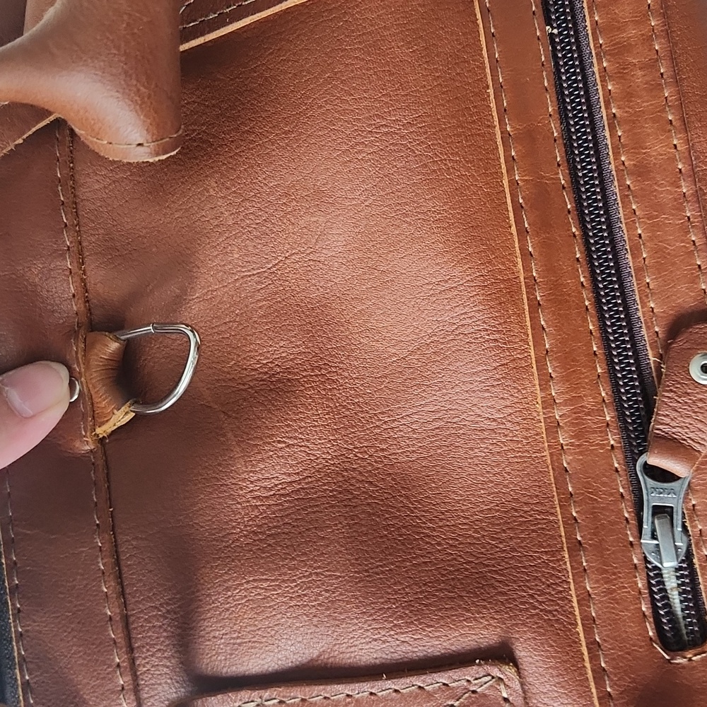 Nena & Co. Brown Leather Bag with Colorful Embroidery - Picture 4 of 12